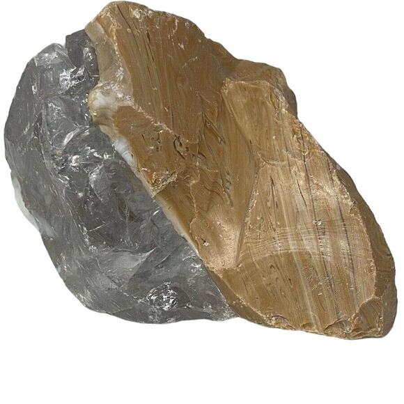 Vaseline Carmel and Milk Glass Art Glass Cullet Uranium Slag Glass #4GX32 - Picture 5 of 9